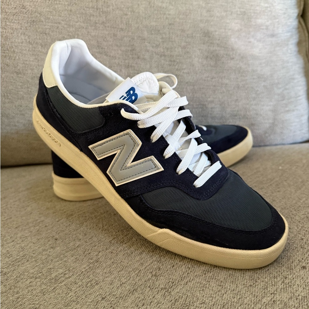 New Balance Men's Navy and Cream Sneakers